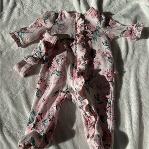 Floral Baby Romper with Headband